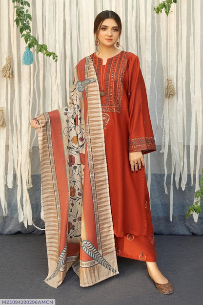 Product Name : 3 Pcs Women's Unstitched Embroidered Suit