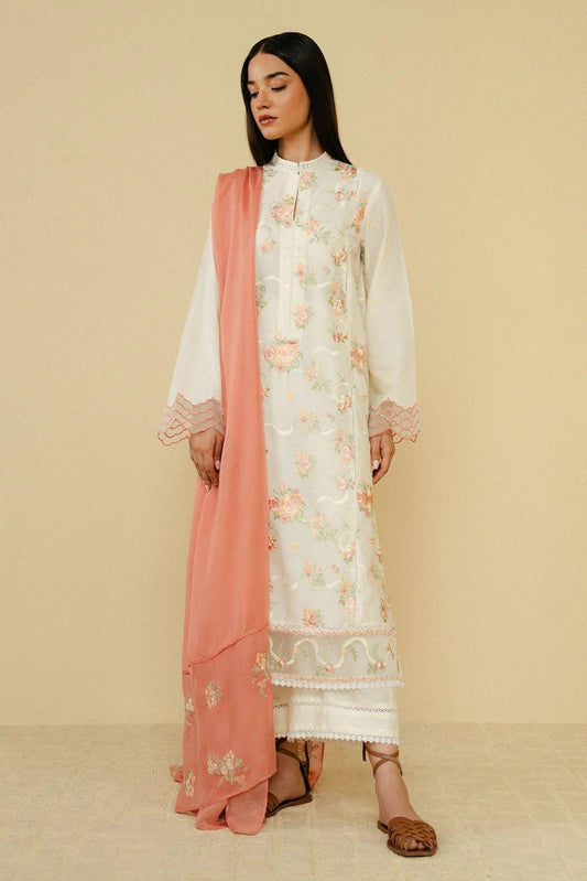 3 Pcs Women's Unstitched Embroidered Suit