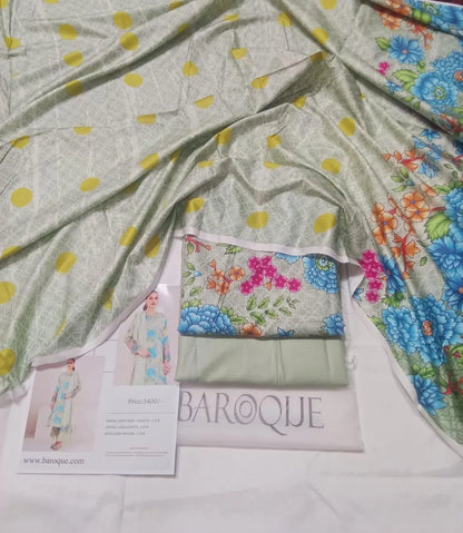 3 Pcs Women's Unstitched Digital Print Suit