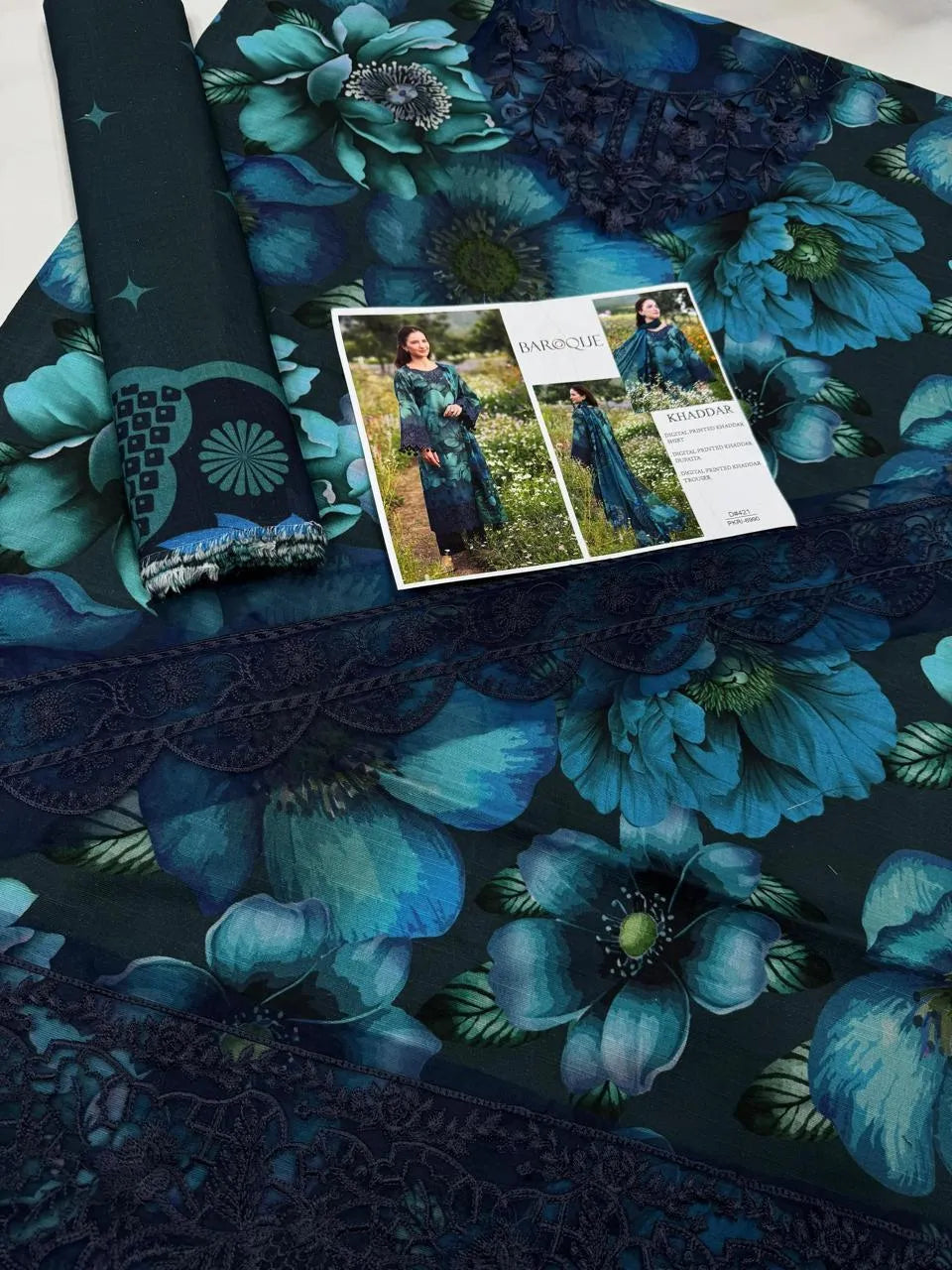 3 Pcs Women's Unstitched Digital Print Suit