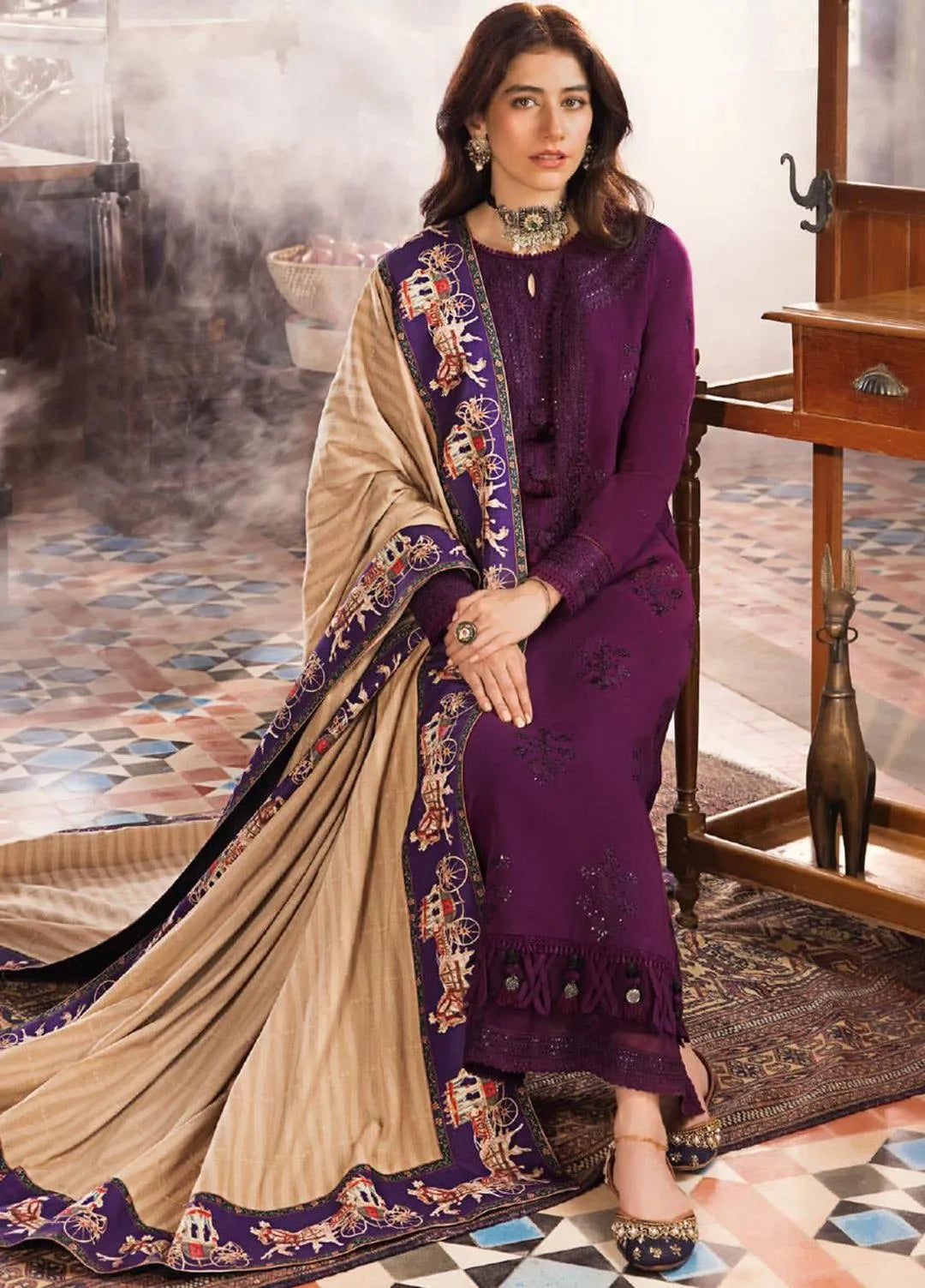 3 Pcs Women's Unstitched Embroidered Suit